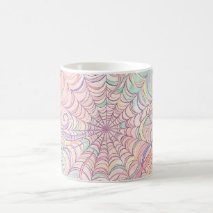 Tasse à café encre pastel dentelle toile d'araigné