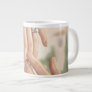 Tasse à café Engagement Romantique Mains Élégant