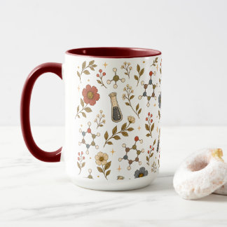 Tasse à café esthétique de chimie florale