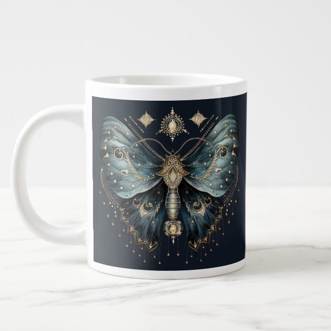 Tasse à café esthétique sombre Moth Céleste (Gauche)