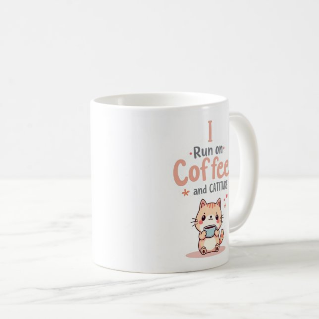 Tasse à café et cattitude drôle de chat (Devant droit)