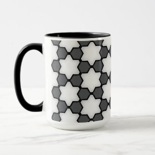 Tasse à café étoile géométrique noir et blanc mode