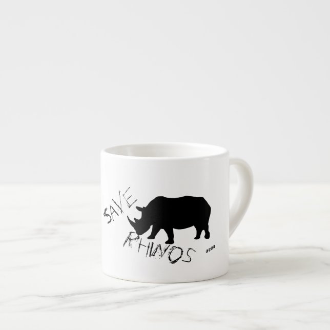 Tasse à café expresso Stylish Save Rhinos (Devant droit)