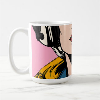 Tasse à café Femme Pop Art – Art de style comic ré