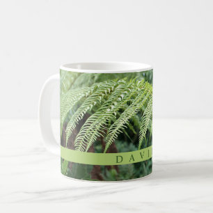 Tasse à café feuille de fougère verte moderne