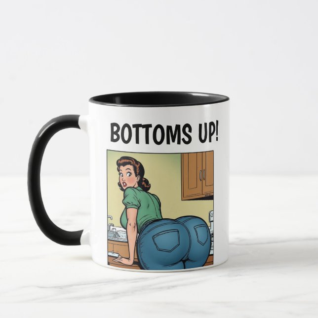 TASSE À CAFE FILLE À GROSSES FESSES À FOND ! (Gauche)