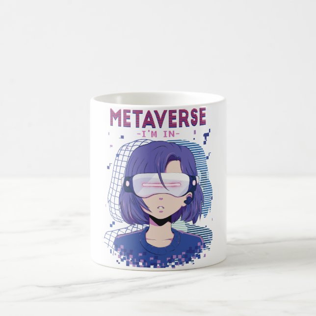 Tasse à café fille anime lunettes de réalité virtu (Centre)