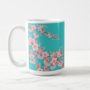 Tasse à café Fleur de cerisier à l'aquarelle