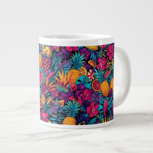 Tasse à café Fleur de Fruit Tropical Néon - Ananas