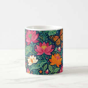 Tasse à café Fleur de lotus et papillon monarque a