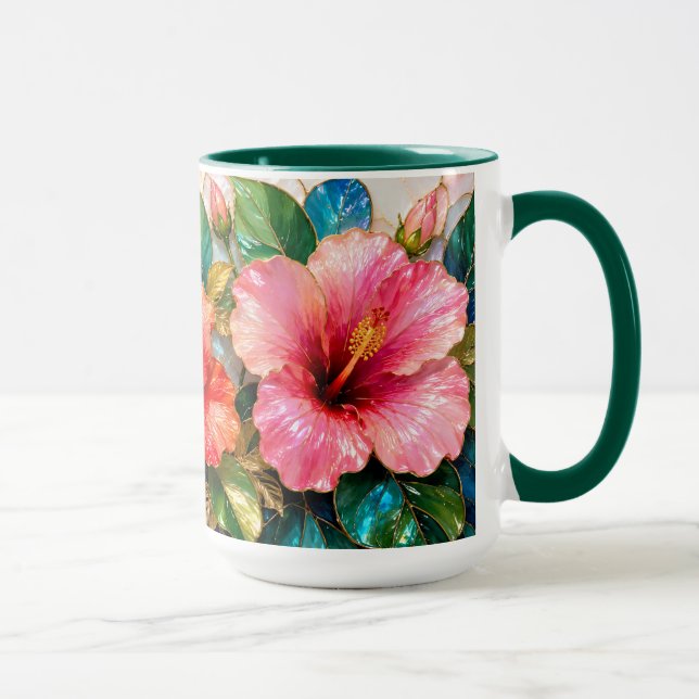 Tasse à café Fleur d'Hibiscus Rose Tropical (Droite)