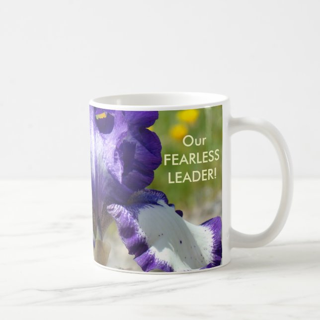 TASSE À CAFE FLEUR D'IRIS VIOLET NOTRE DIRIGEANTE  (Droite)