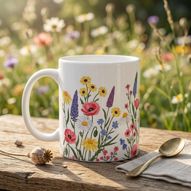 Tasse à café Fleur sauvage : Floral botanique vint (Créateur téléchargé)