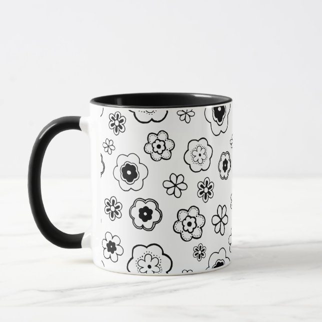 tasse à café fleurs de dessin animé (Gauche)