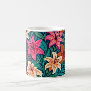 Tasse à café Fleurs de lys et papillons colorés ab
