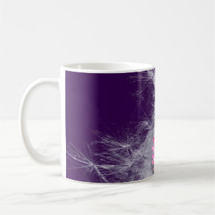 Tasse à café fleurs et graines de chardon, lilas