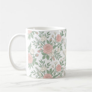 Tasse à café Fleurs Florales Pastel Minimaliste