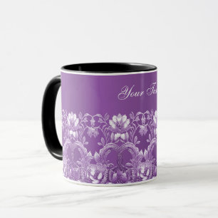Tasse à café fleurs violettes