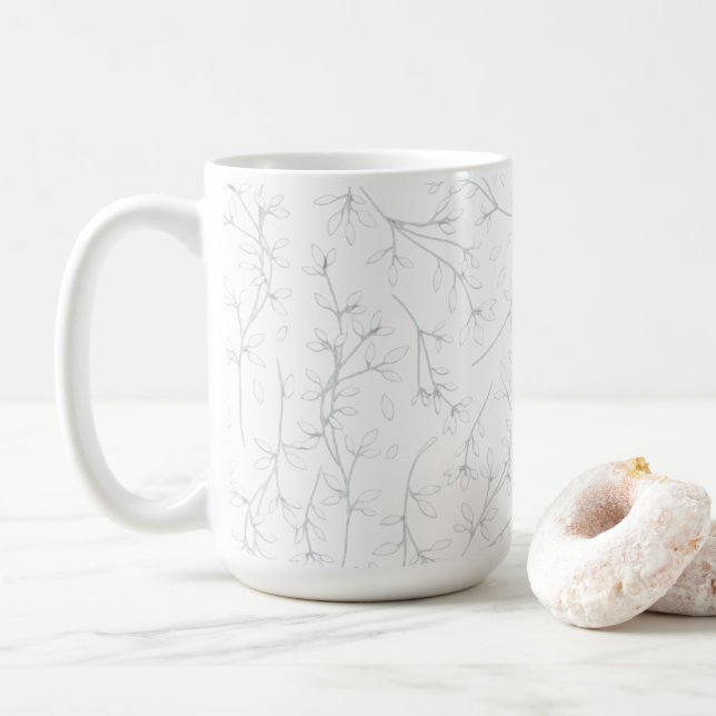 Tasse à café florale 15oz (Avec donut)
