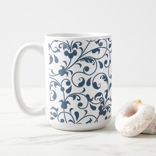 Tasse à café florale 15oz (Avec donut)