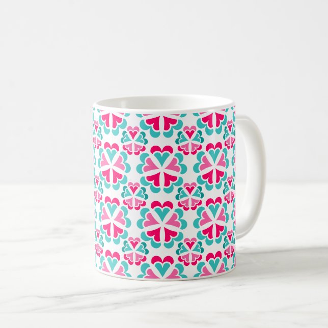 Tasse à café florale à deux tons (Devant droit)