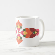 Tasse à café florale abstraite de style folk chale