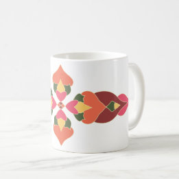 Tasse à café florale abstraite de style folk chale