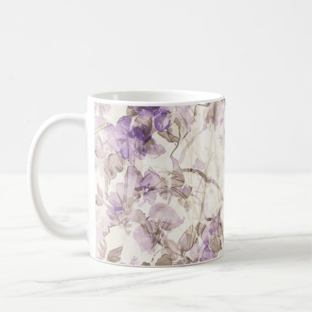 Tasse à café florale lavande | Botani violet éléga (Gauche)
