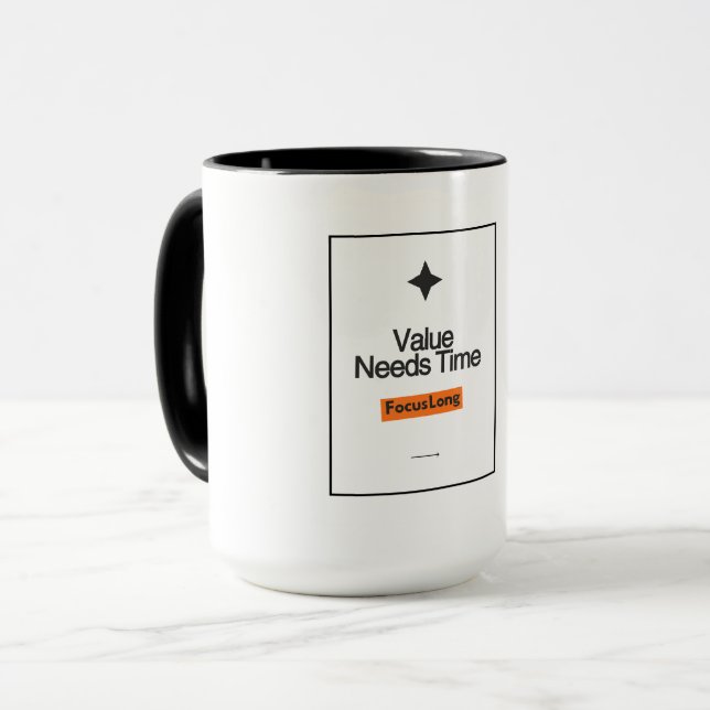 Tasse à café Focus Long – La valeur a besoin de te (Devant gauche)