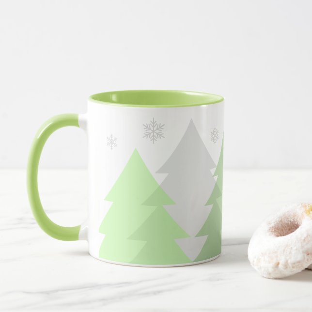 Tasse à café Forêts de Noël en Bois (Avec donut)