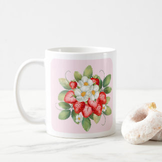 Tasse à café fraise mignonne pour femmes