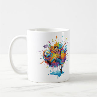 Tasse à café garçon artistique vibrant