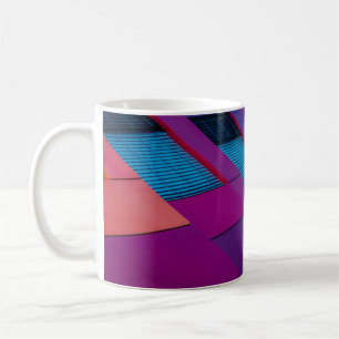 Tasse à café géométrique abstraite moderne Bleu