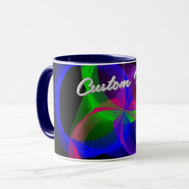 Tasse à café géométrique mélange circulaire coloré (Devant gauche)