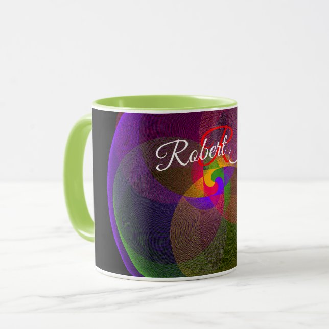 Tasse à café géométrique mélange de couleurs d'agr (Devant gauche)