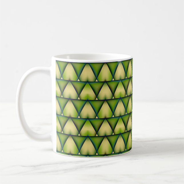 Tasse à café géométrique moderne de texture verte (Gauche)