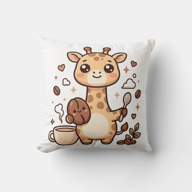 Tasse à café Girafe Bean Kawaii Coussin (Recto)