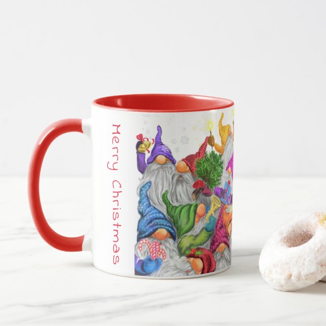 Tasse à café Gnomes de Noël (Avec donut)