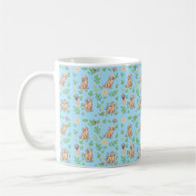 Tasse à café Golden Retriever Floral de printemps