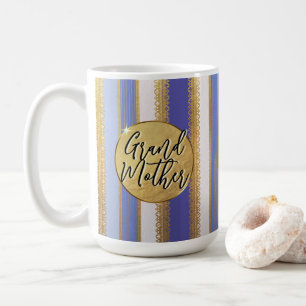 Tasse à café Grand-mère Blue Bougie Rayures