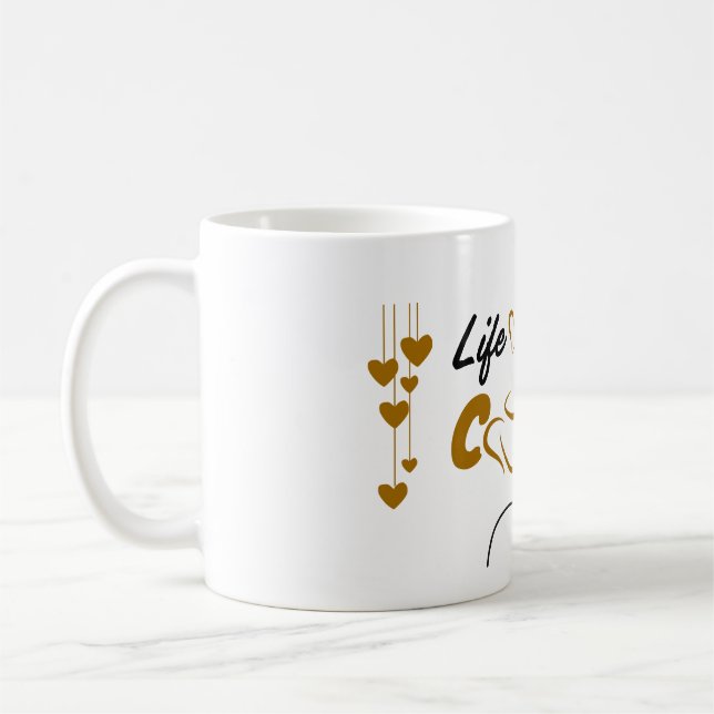 Tasse à café graphique à cœur mignon | Tasse class (Gauche)