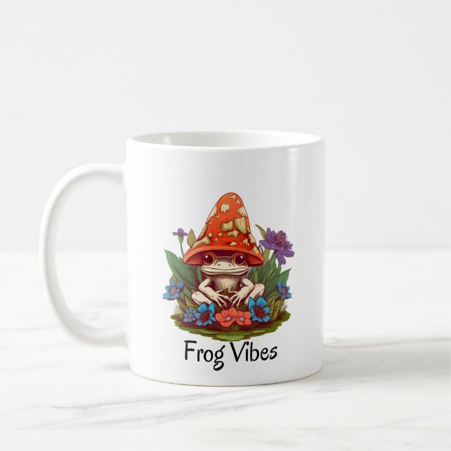 Tasse à café grenouille champignon fantaisiste (Gauche)