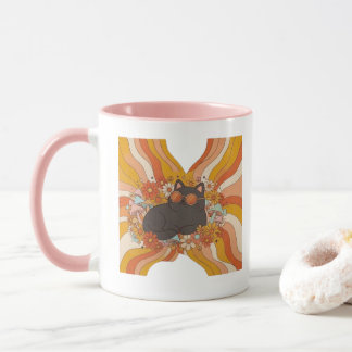Tasse à café Groovy Retro Cat, années 70 vintage m