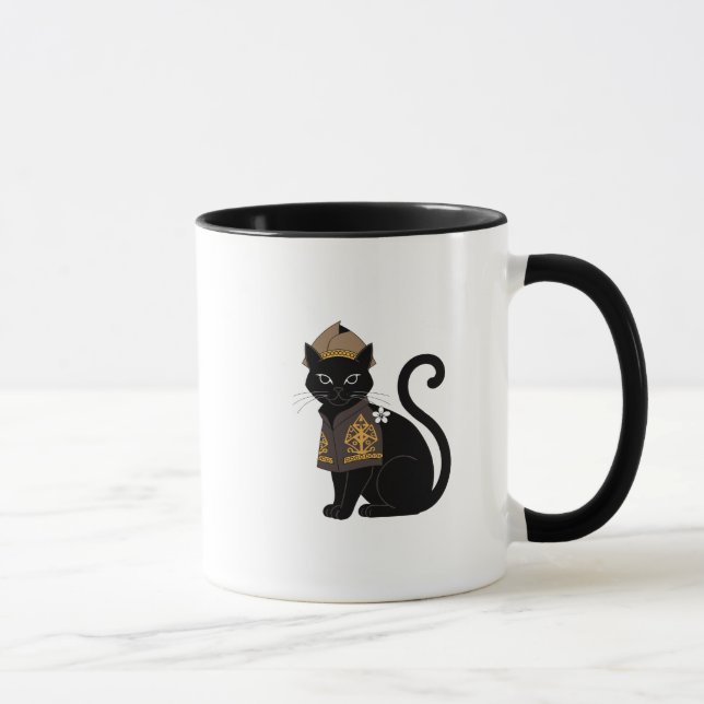 Tasse à café Guerrier Chat Noir (Droite)