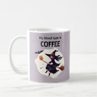 Tasse à café Halloween violette sorcière drôle