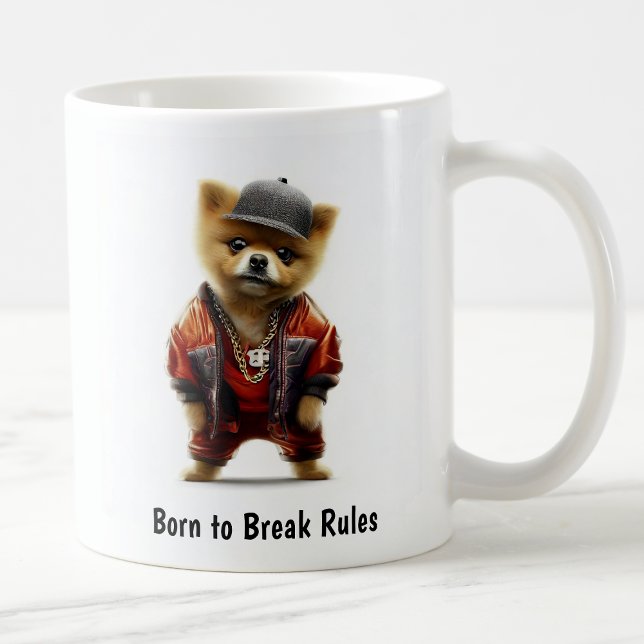 Tasse à café Hip Hop Pomeranian Thug (Créateur téléchargé)