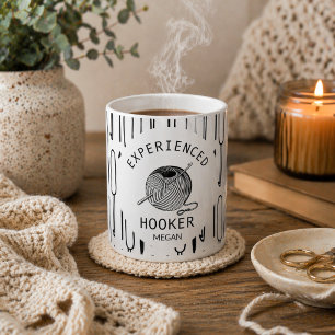 Tasse à café humoristique sur le thème du crochet 