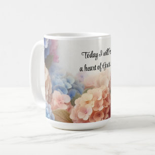 Tasse à café Hydrangeas Cœur de Gratitude