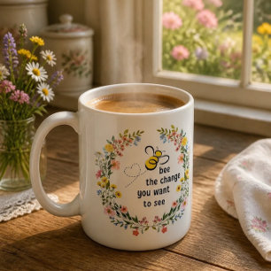 Tasse à café Inspirante « Bee the Change »