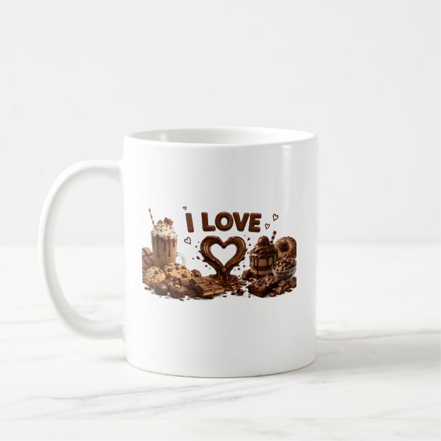 Tasse à café J'adore le chocolat  (Gauche)